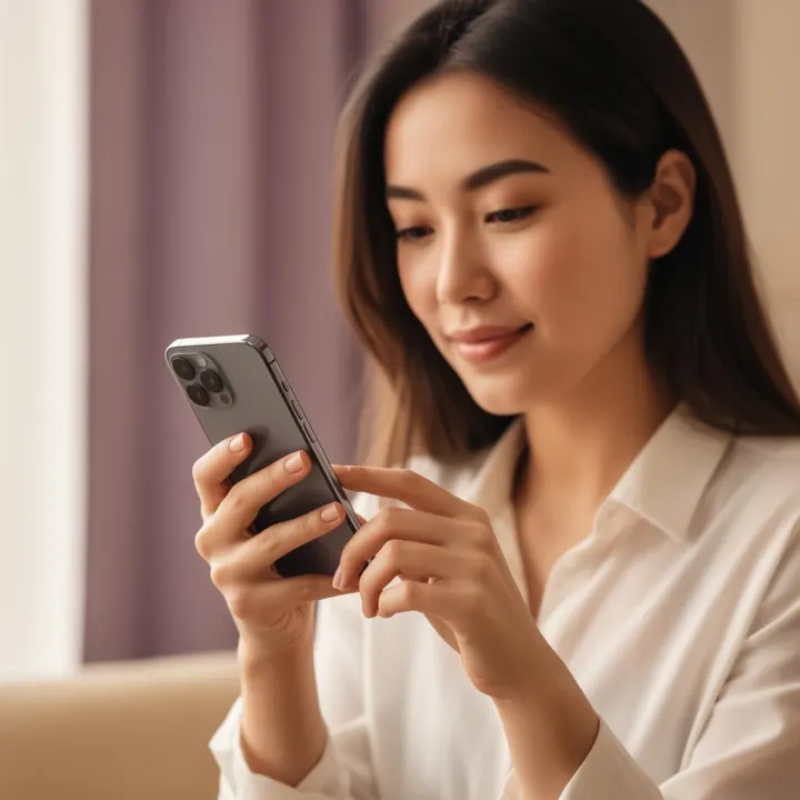 Person reading an envelope notification on their phone